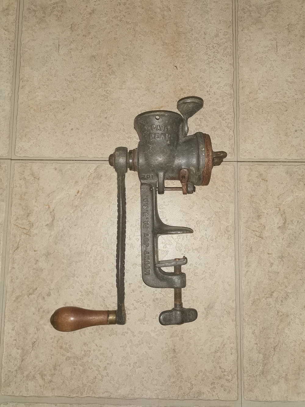 Antique No. 2 Manual Cast-Iron Food Chopper & Meat Grinder USA